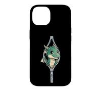 Custodia per iPhone 14 Cute Baby Dragon Sbirciando Zipper Fantasy Creatura