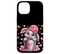 Custodia per iPhone 14 Cute Bunny In Valentines Basket Hearts For Rabbit Mom