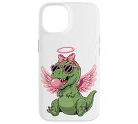 Custodia per iPhone 14 Cute Dinosaur Angel Valentine's Day Gum Love