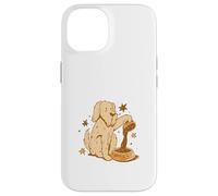 Custodia per iPhone 14 Cute Dog Coffee Lover Funny Caffeine Design