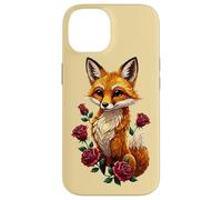 Custodia per iPhone 14 Cute Fox Roses Foresta Animale Volpe Rossa Fiori