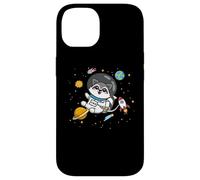 Custodia per iPhone 14 Cute Funny Kawaii Cartoon Kids Astronaut Space Raccoon Lover