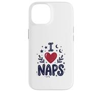 Custodia per iPhone 14 Cute I heart Naps design for Moms, Sleepy Girl Funny Mom