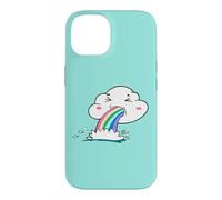 Custodia per iPhone 14 Cute Kawaii Rainbow Puking Cloud Design