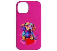 Custodia per iPhone 14 Dachshund Shirt - Colorful Dachshund Heart Graphic