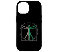 Custodia per iPhone 14 DaVinci Vitruvian Uomo con UFO UAP Alien Science Design