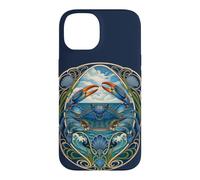 Custodia per iPhone 14 Design Art Nouveau Blue Crab Sea Life