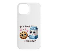 Custodia per iPhone 14 Design con scritta "You're the Milk to My Cookie"