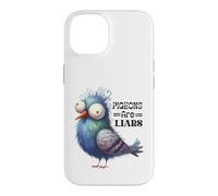 Custodia per iPhone 14 Design divertente con uccellini piccioni e bugiardi