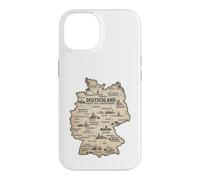 Custodia per iPhone 14 Deutschland Karte Der Landeskinder Germania Vintage Mappa