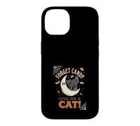 Custodia per iPhone 14 Dimentica le caramelle Dammi un gatto Moon Ghost Halloween