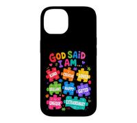 Custodia per iPhone 14 Dio ha detto che sono puzzle colorati affermazioni consapevolezza autismo
