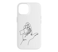 Custodia per iPhone 14 Disegno a una linea: mani che raccontano storie