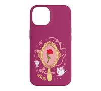 Custodia per iPhone 14 Disney Princess Belle Enchanted Rose in Mirror Pink Coquette