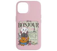 Custodia per iPhone 14 Disney The Aristocats Marie Toulouse & Berlioz Bonjour