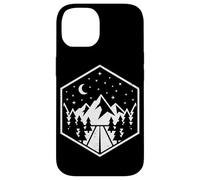 Custodia per iPhone 14 Distintivo di montagna Notte Sentieri Escursionismo