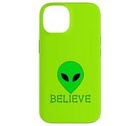 Custodia per iPhone 14 DIVERTENTE ALIENO PICCOLO UOMO VERDE CREDERE
