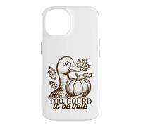 Custodia per iPhone 14 Divertente anatra troppo zucca per essere un vero gioco di parole autunnale