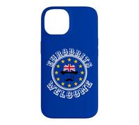 Custodia per iPhone 14 Divertente Blu Giallo Unione Europea Rifugiati Brexit