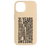 Custodia per iPhone 14 Divertente maglietta per 31° compleanno Old Meter divertente 31 anni regali