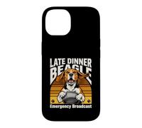 Custodia per iPhone 14 Divertente trasmissione di emergenza Beagle a cena tardiva