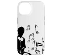 Custodia per iPhone 14 DJ con giradischi e note musicali, Drum and Bass, Techno