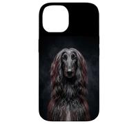 Custodia per iPhone 14 dolce elegante nero afghano cane ironia levriero