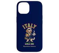 Custodia per iPhone 14 dolce spinone cagna cane dama tazza caffè Italia bandiera