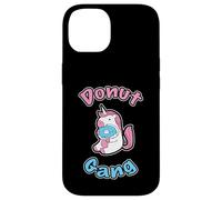 Custodia per iPhone 14 Donut Gang divertente unicorno dolce dente ciambella amante