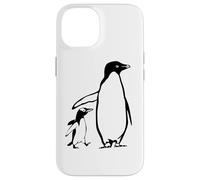 Custodia per iPhone 14 Due pinguini padre e il bambino pinguino