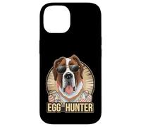 Custodia per iPhone 14 Easter Bunny Saint Bernard Egg Hunter Amante dei cani