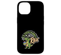 Custodia per iPhone 14 Eastersaurus Rex Funny T-Rex Easter Bunny Ears Ragazzi Bambini