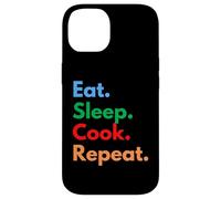 Custodia per iPhone 14 Eat Sleep Cook Repeat per chef, studenti di cucina e amanti