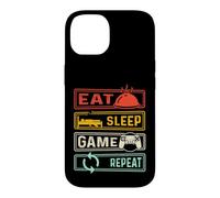 Custodia per iPhone 14 Eat Sleep Game Repeat Funny Video Game Lovers Quote Gamers