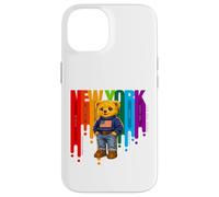 Custodia per iPhone 14 Exceed The Limit New York Teddy Bear- Colorful NYC Boroughs