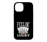 Custodia per iPhone 14 Feelin Lucky Casino che gioca le carte da poker Vegas Chips