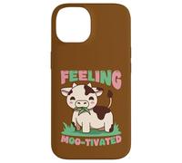 Custodia per iPhone 14 Feeling Moo-tivated Carino Mucca Pun Motivazione