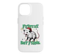 Custodia per iPhone 14 Festive But Feral Possum Design Christmas Humor