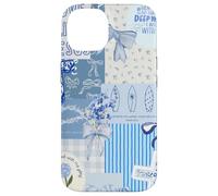 Custodia per iPhone 14 Fiocco blu Love Like Jesus carino floreale estivo patchwork