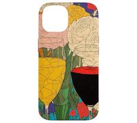 Custodia per iPhone 14 Fiori e Calici di Vino Un Brindisi al Colore e alla Vita