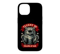 Custodia per iPhone 14 Fluente urlare alle 3 del mattino Midnight Feline