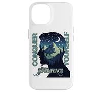 Custodia per iPhone 14 Foresta di montagna doppia esposizione Silhouette natura escursionismo arte