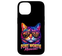 Custodia per iPhone 14 Fort Worth Cat | Trendy Cool Hip Fun Gattino Occhiali da sole Amante