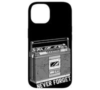 Custodia per iPhone 14 Funny 80s Never Forget Cassette Player Geeky Audiophile Gift