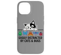 Custodia per iPhone 14 Funny Entomologist Saying Easily Distracted by Cats and Bugs