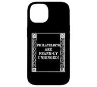 Custodia per iPhone 14 Funny Frank-ly Unhinged Pun Stamp Collecting Collector