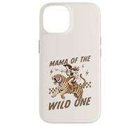 Custodia per iPhone 14 Funny Mom Tiger Riding. Western Cowboy Mama of the Wild One