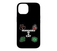 Custodia per iPhone 14 Funny Office Humor Manager Is A Cat Feline Boss