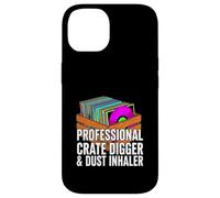 Custodia per iPhone 14 Funny Vinyl Record Collector Crate Digger Dust Inhaler