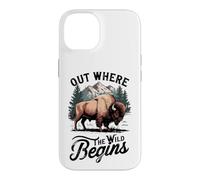 Custodia per iPhone 14 Fuori dove il selvaggio inizia Bison Mountain Design